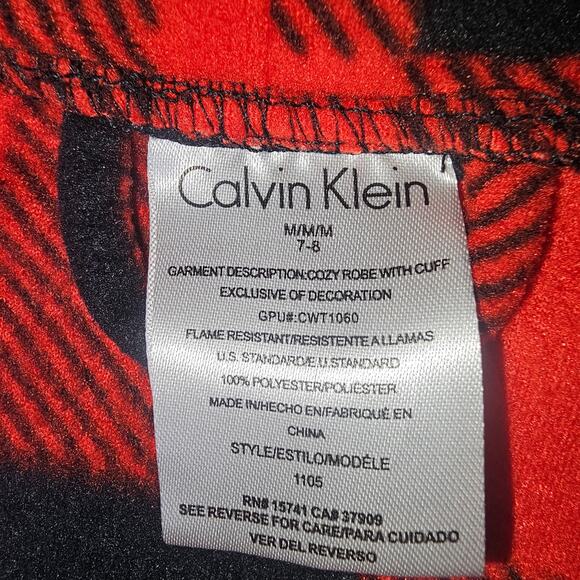 Calvin Klein Kids Buffalo Check Soft Cozy Robe Chrismas! Med 7/8 - Picture 5 of 9